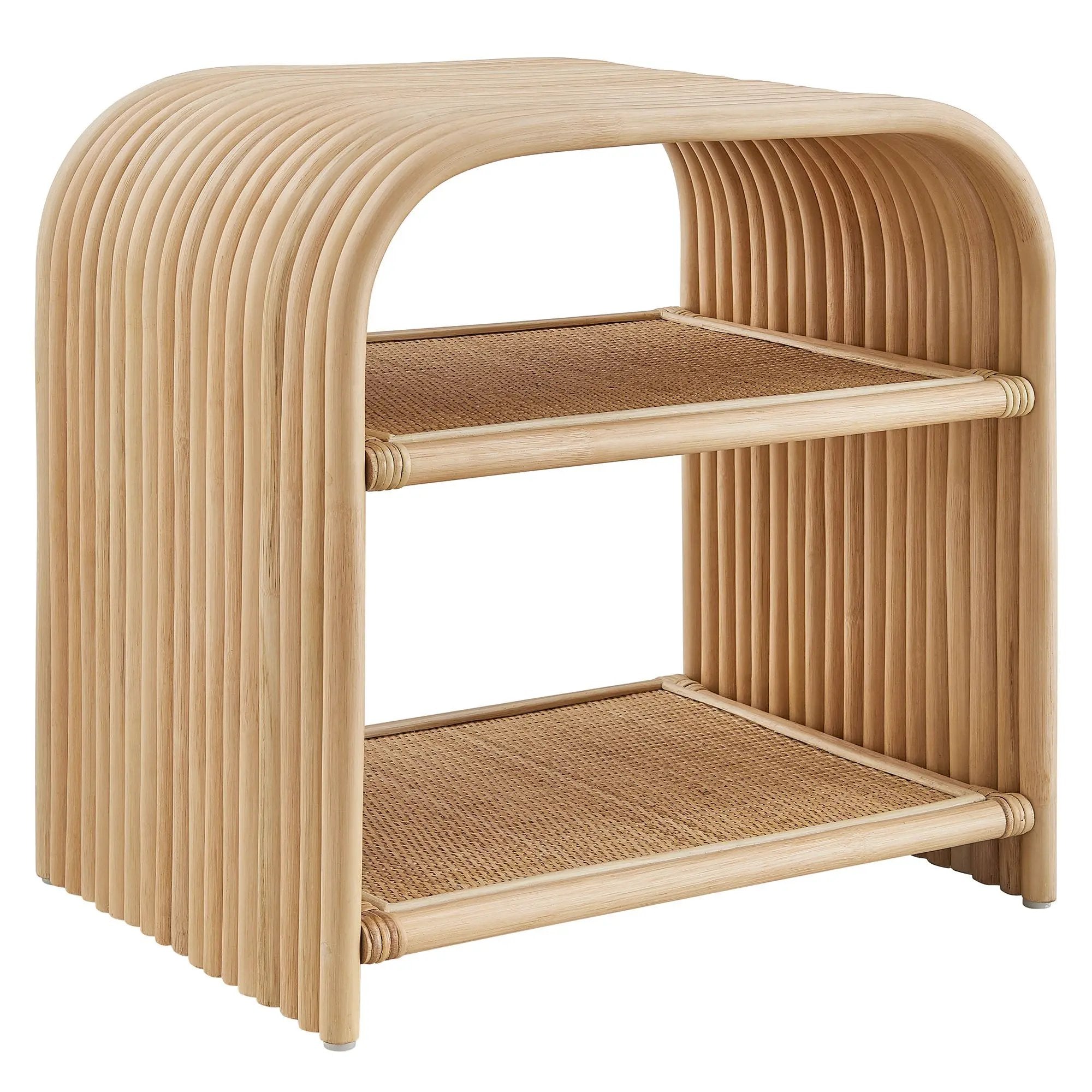 Eve Curved Natural Rattan Side Table by Modway by HouseOfZazla