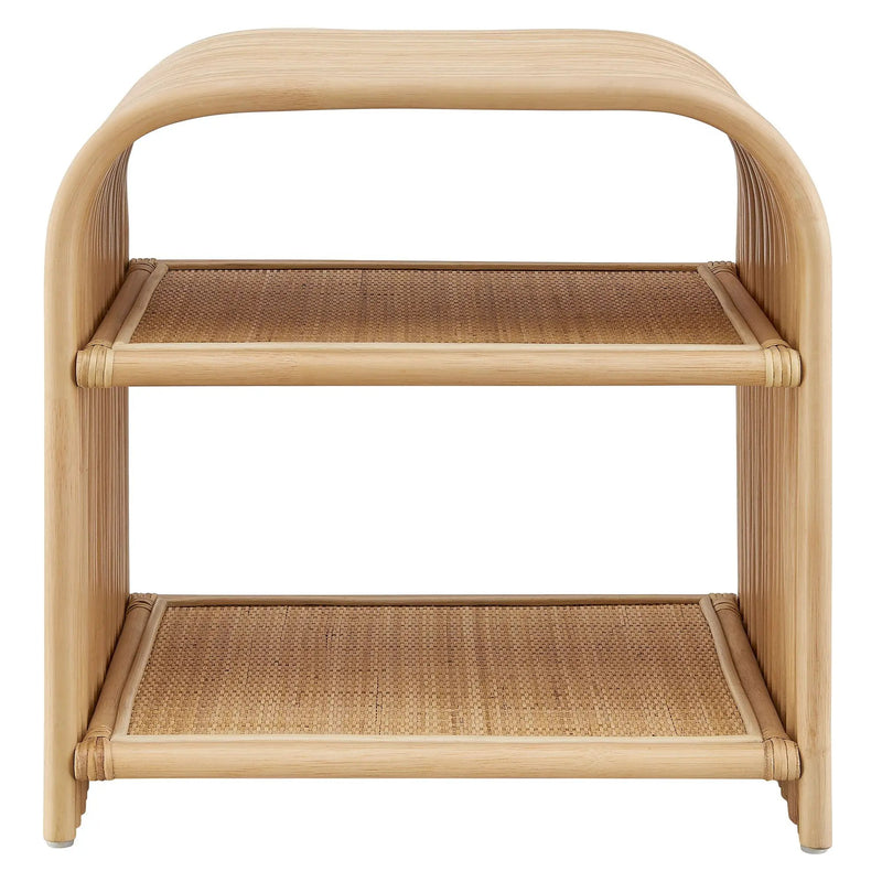 Eve Curved Natural Rattan Side Table by Modway by HouseOfZazla