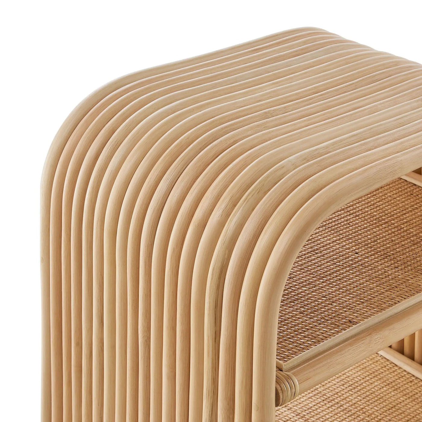 Eve Curved Natural Rattan Side Table by Modway by HouseOfZazla