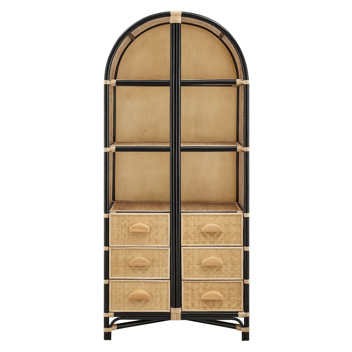 Jane 71 Inch Tall Arched Natural Rattan Bookshelf by Modway by HouseOfZazla