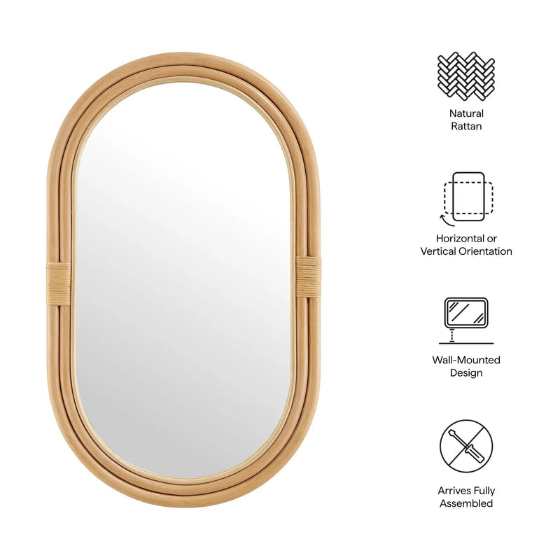 Corsica Oval Rattan Wall Mirror by Modway by HouseOfZazla