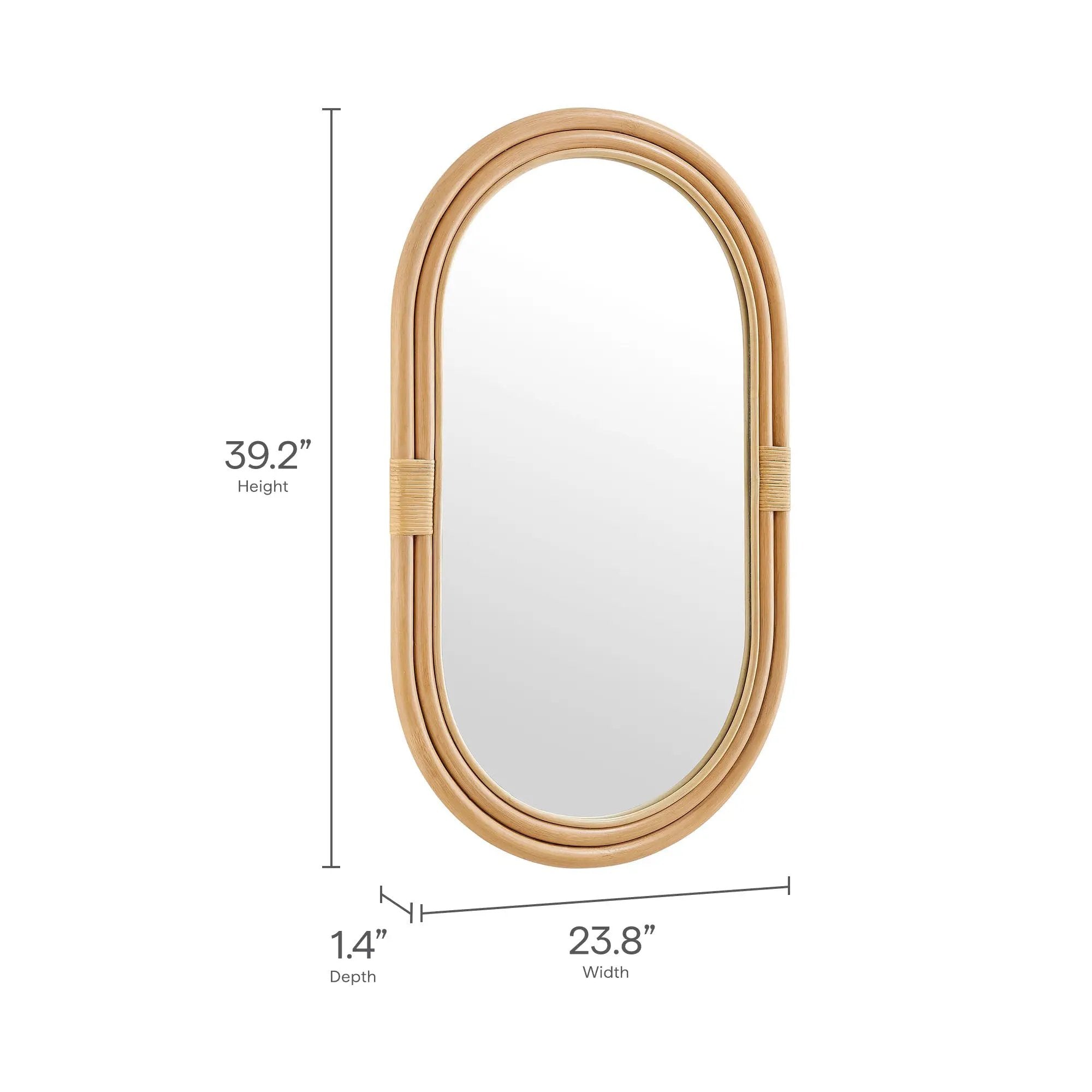 Corsica Oval Rattan Wall Mirror by Modway by HouseOfZazla