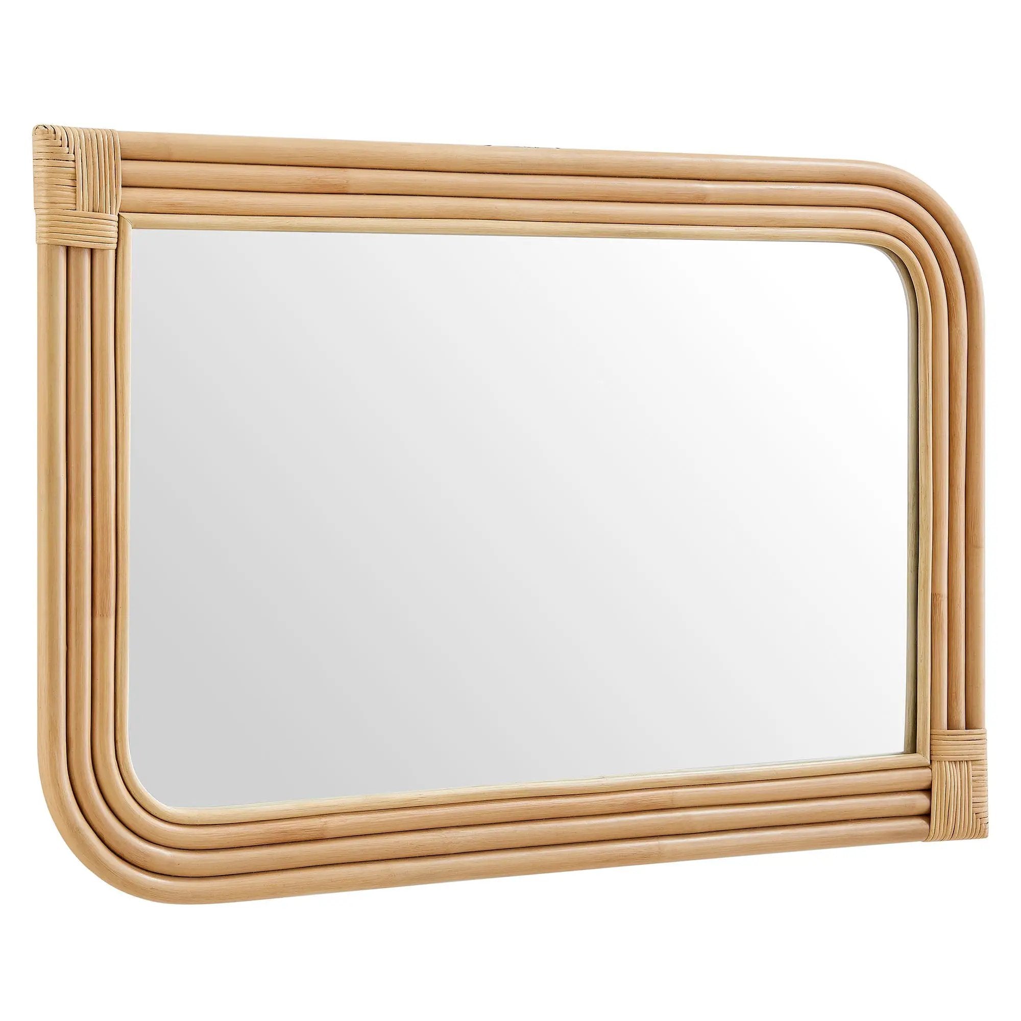 Corsica Curved Rectangle Rattan Wall Mirror by Modway by HouseOfZazla