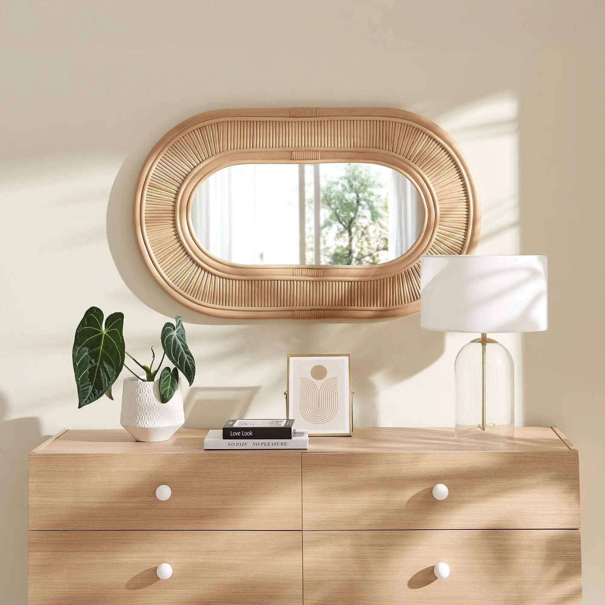 Sovana Oval Rattan Wall Mirror by Modway by HouseOfZazla