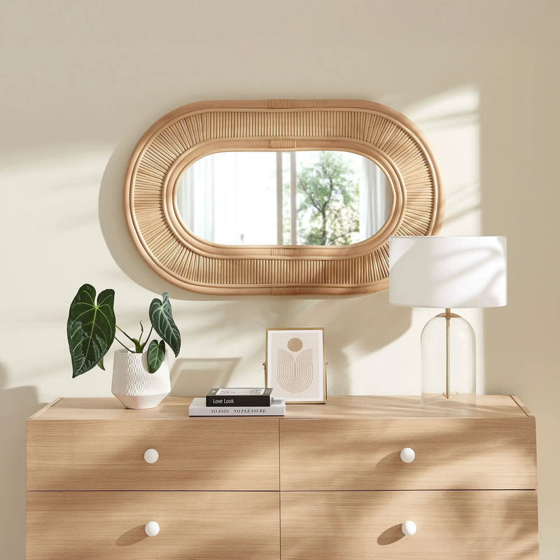 Sovana Oval Rattan Wall Mirror by Modway by HouseOfZazla