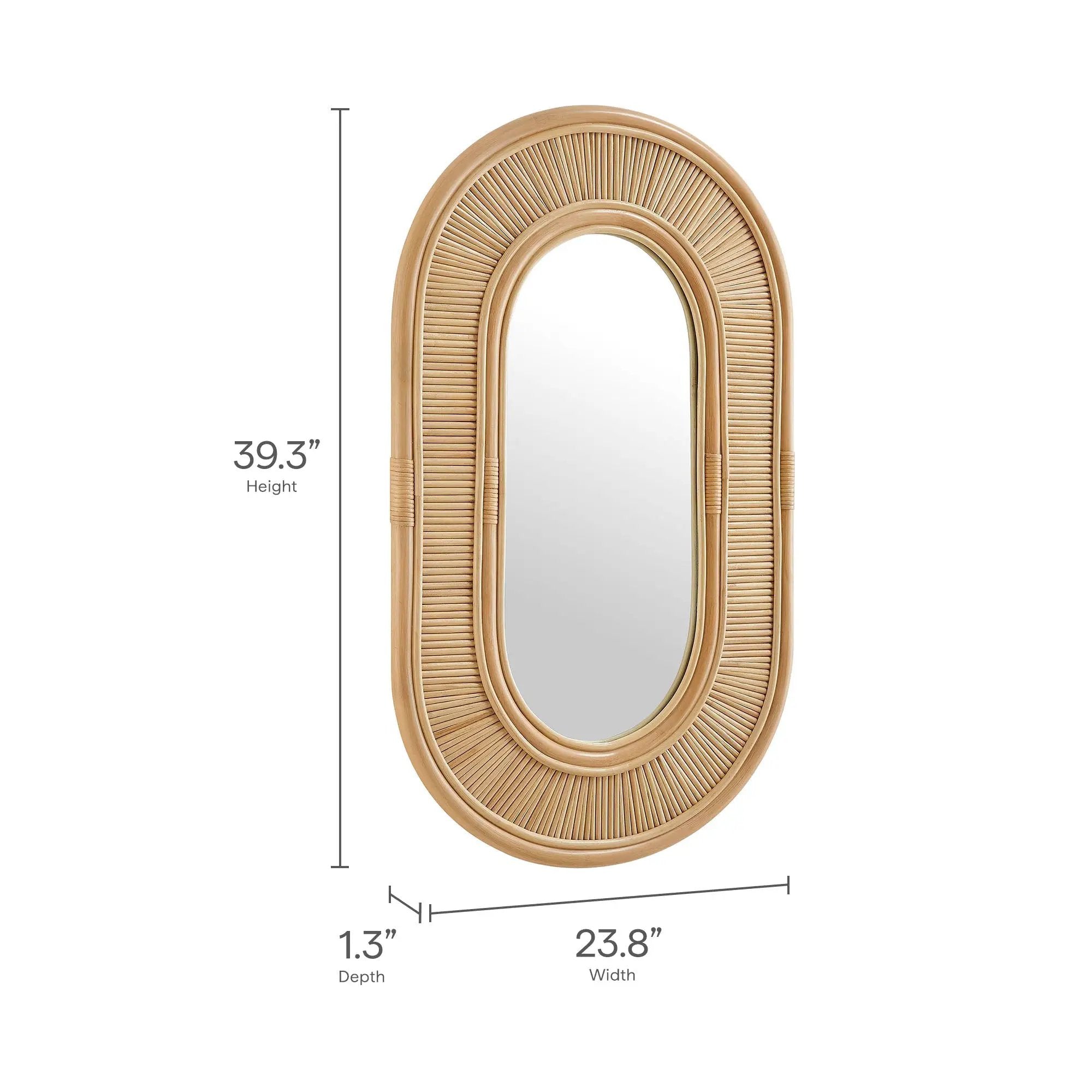 Sovana Oval Rattan Wall Mirror by Modway by HouseOfZazla