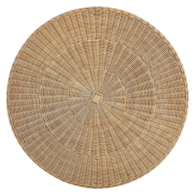 Ainsley 32 Inch Round Natural Rattan Coffee Table by HouseOfZazla