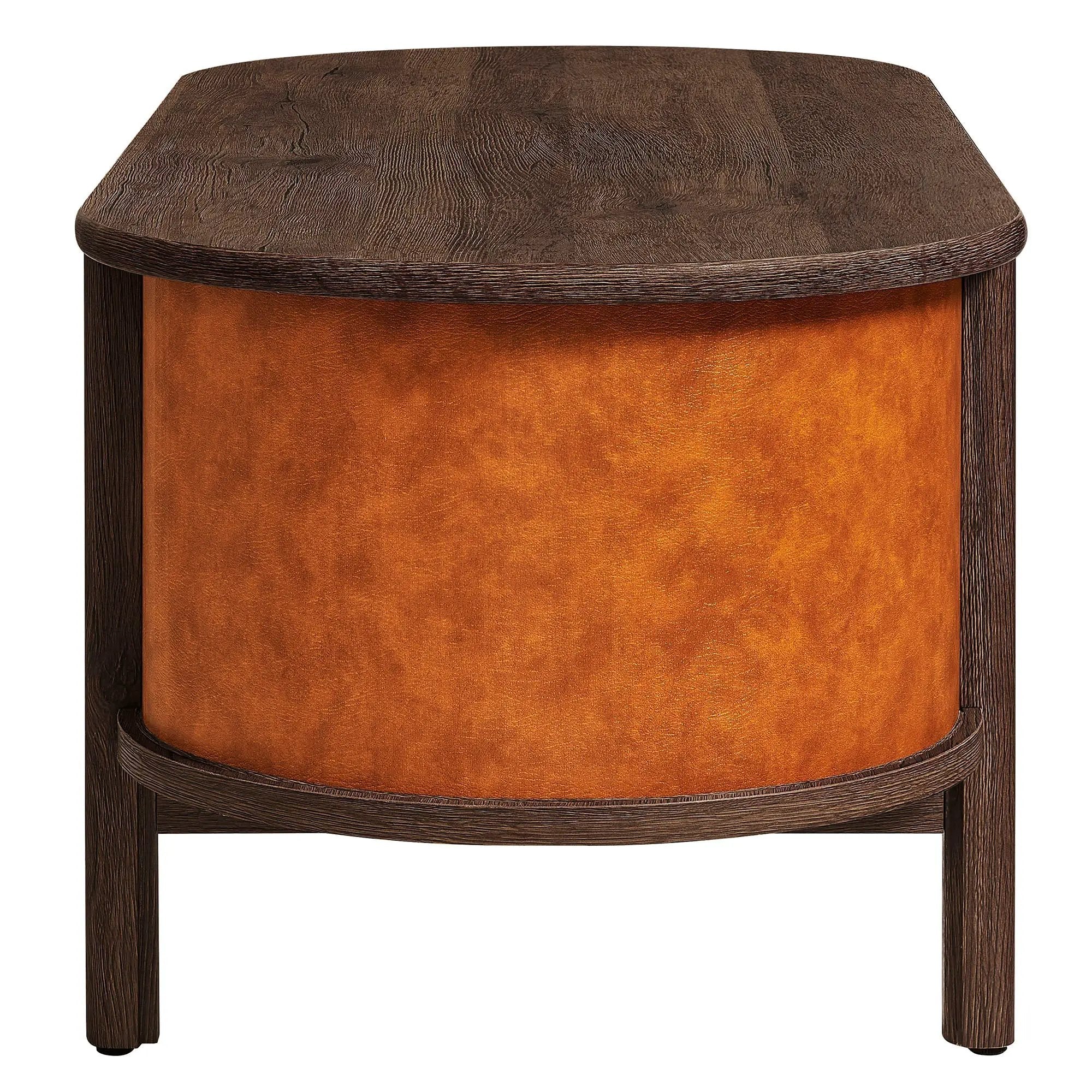 Coralie Curved Vegan Leather Oval Coffee Table by Modway by HouseOfZazla