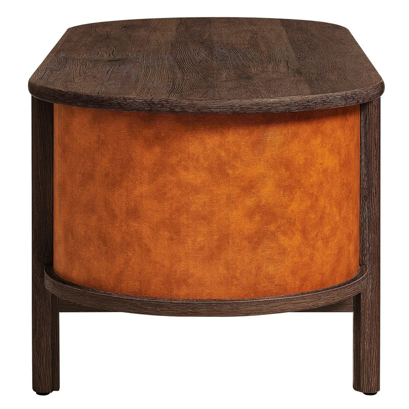 Coralie Curved Vegan Leather Oval Coffee Table by Modway by HouseOfZazla