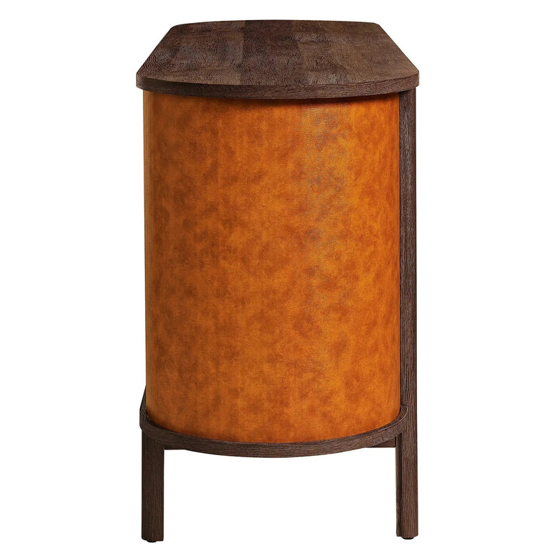 Coralie Curved 71" Vegan Leather Oval TV Stand by Modway by HouseOfZazla