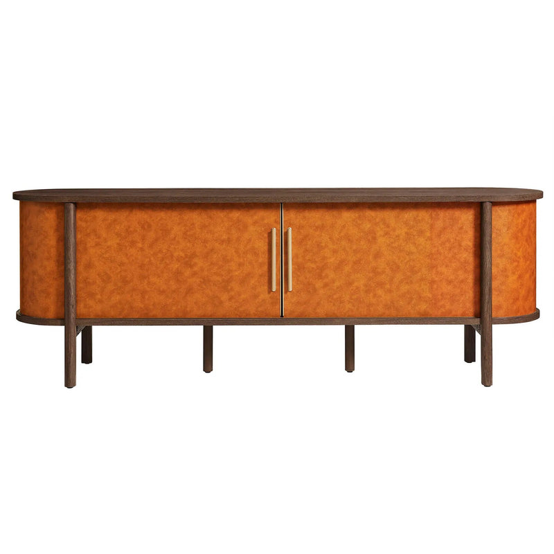 Coralie Curved 71" Vegan Leather Oval TV Stand by Modway by HouseOfZazla