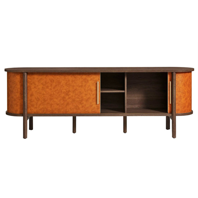 Coralie Curved 71" Vegan Leather Oval TV Stand by Modway by HouseOfZazla