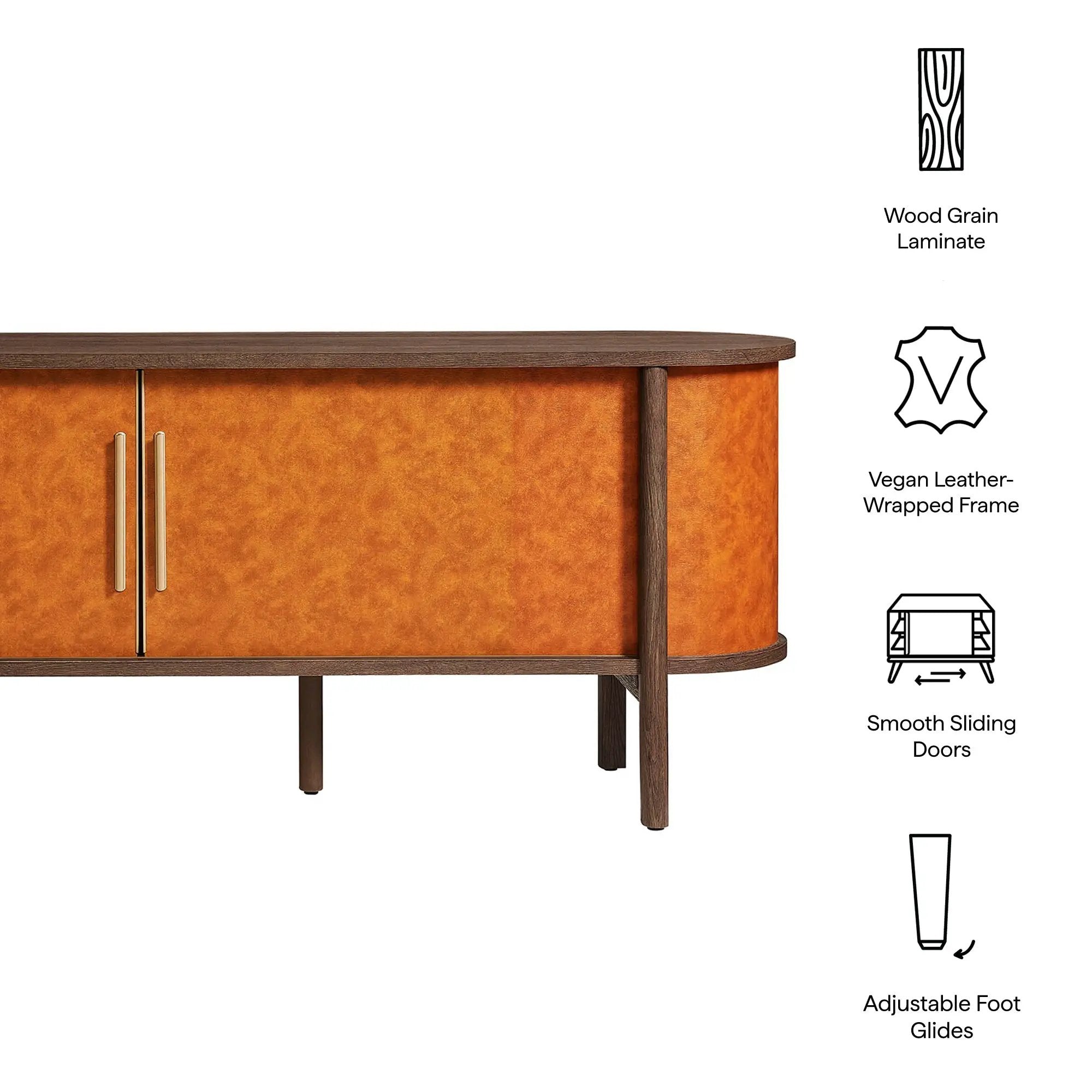 Coralie Curved 71" Vegan Leather Oval TV Stand by Modway by HouseOfZazla