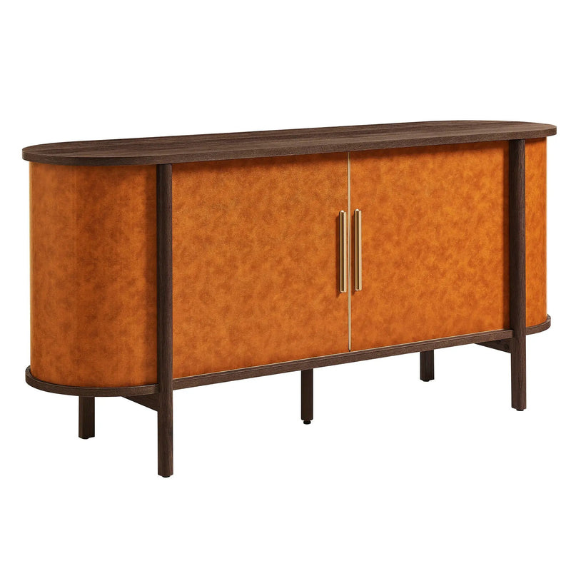Coralie Curved Vegan Leather Oval Sideboard by Modway by HouseOfZazla