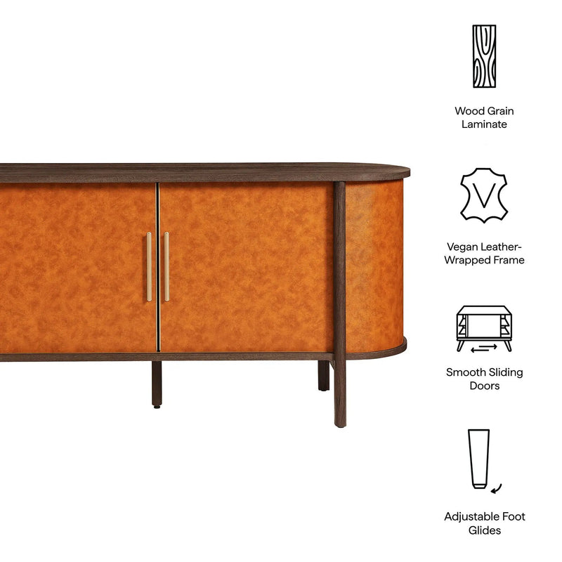 Coralie Curved Vegan Leather Oval Sideboard by Modway by HouseOfZazla