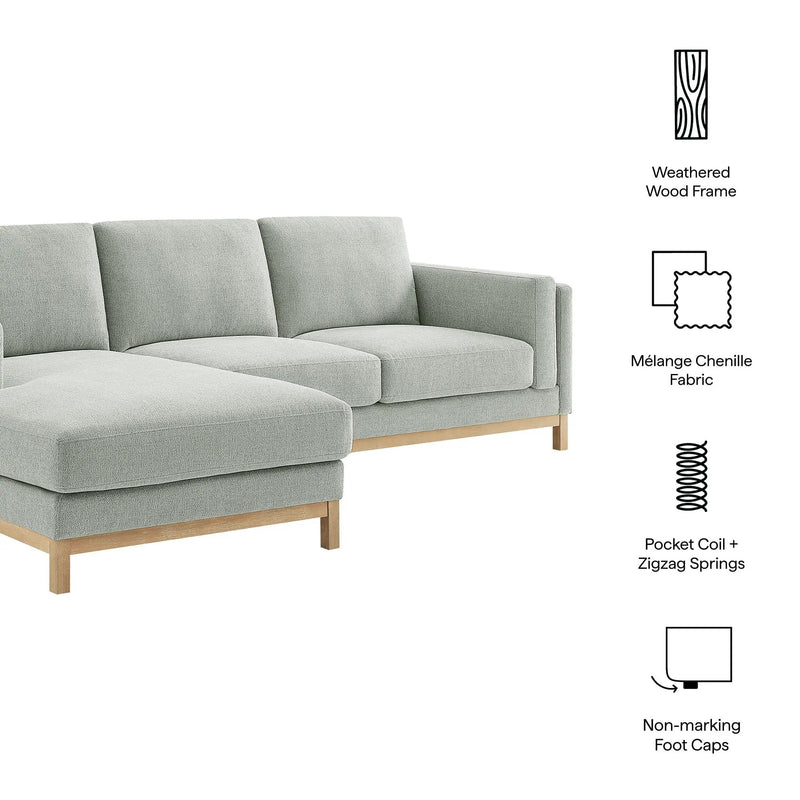Roscoe Left-Facing Fabric Sectional Sofa with Chaise by Modway by HouseOfZazla