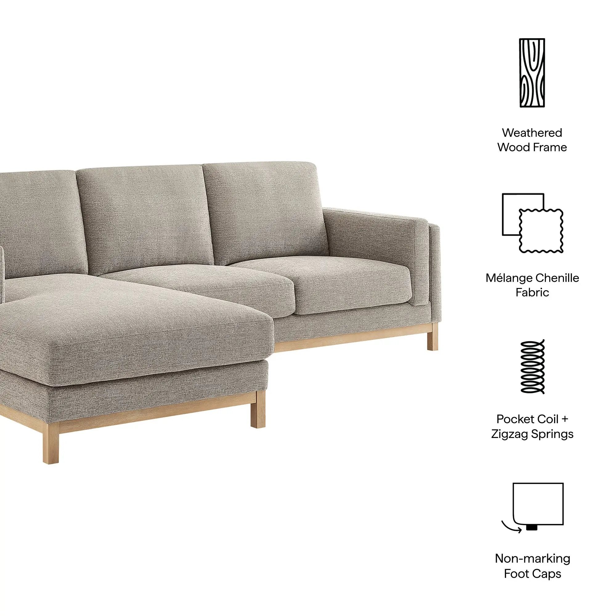Roscoe Left-Facing Fabric Sectional Sofa with Chaise by Modway by HouseOfZazla