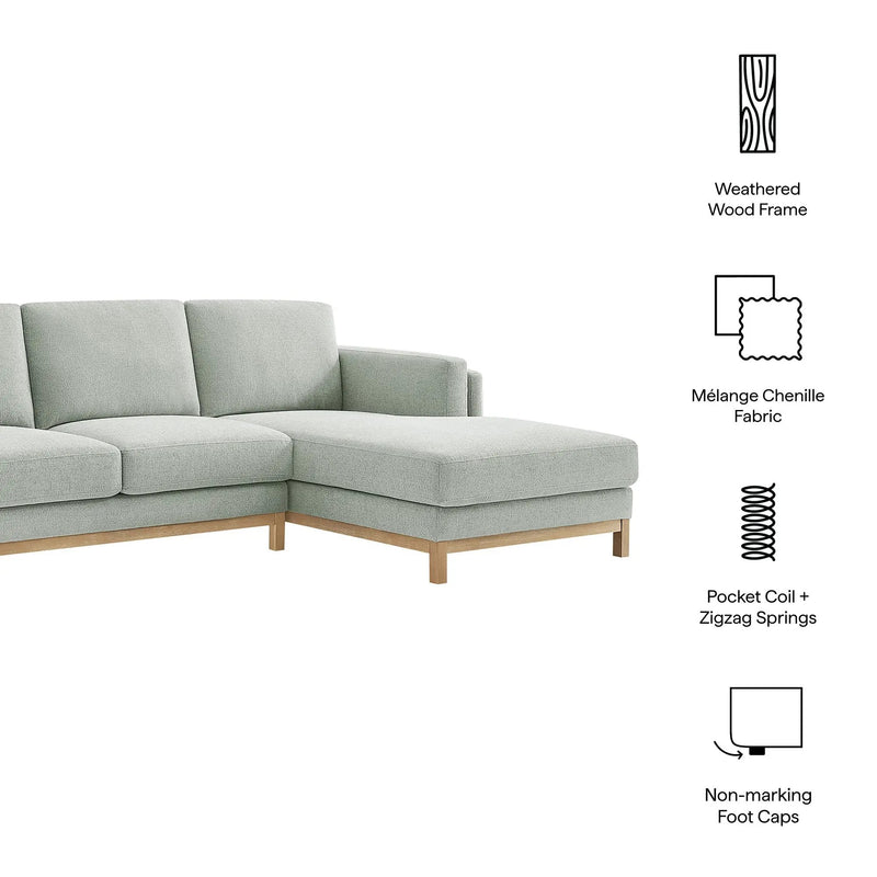 Roscoe Right-Facing Fabric Sectional Sofa with Chaise by Modway by HouseOfZazla