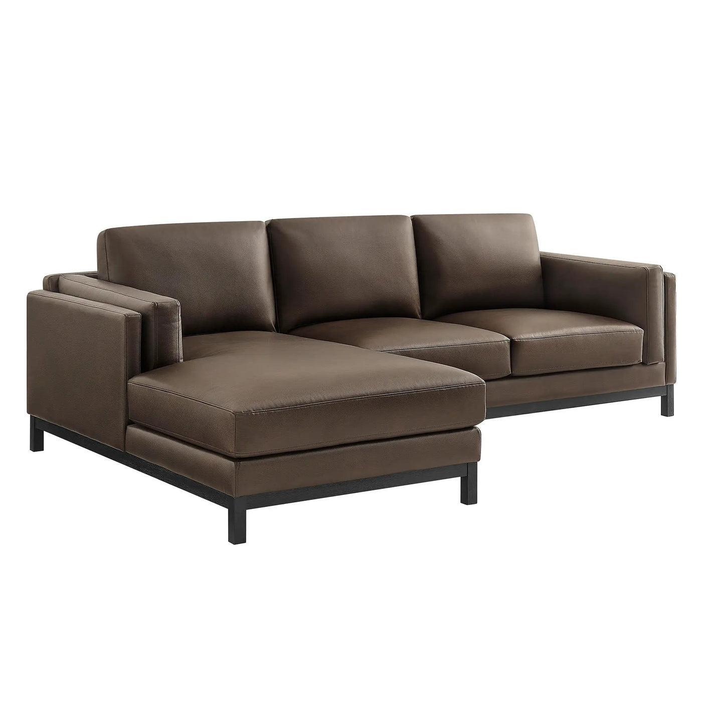 Roscoe Left-Facing Vegan Leather Sectional Sofa with Chaise by HouseOfZazla