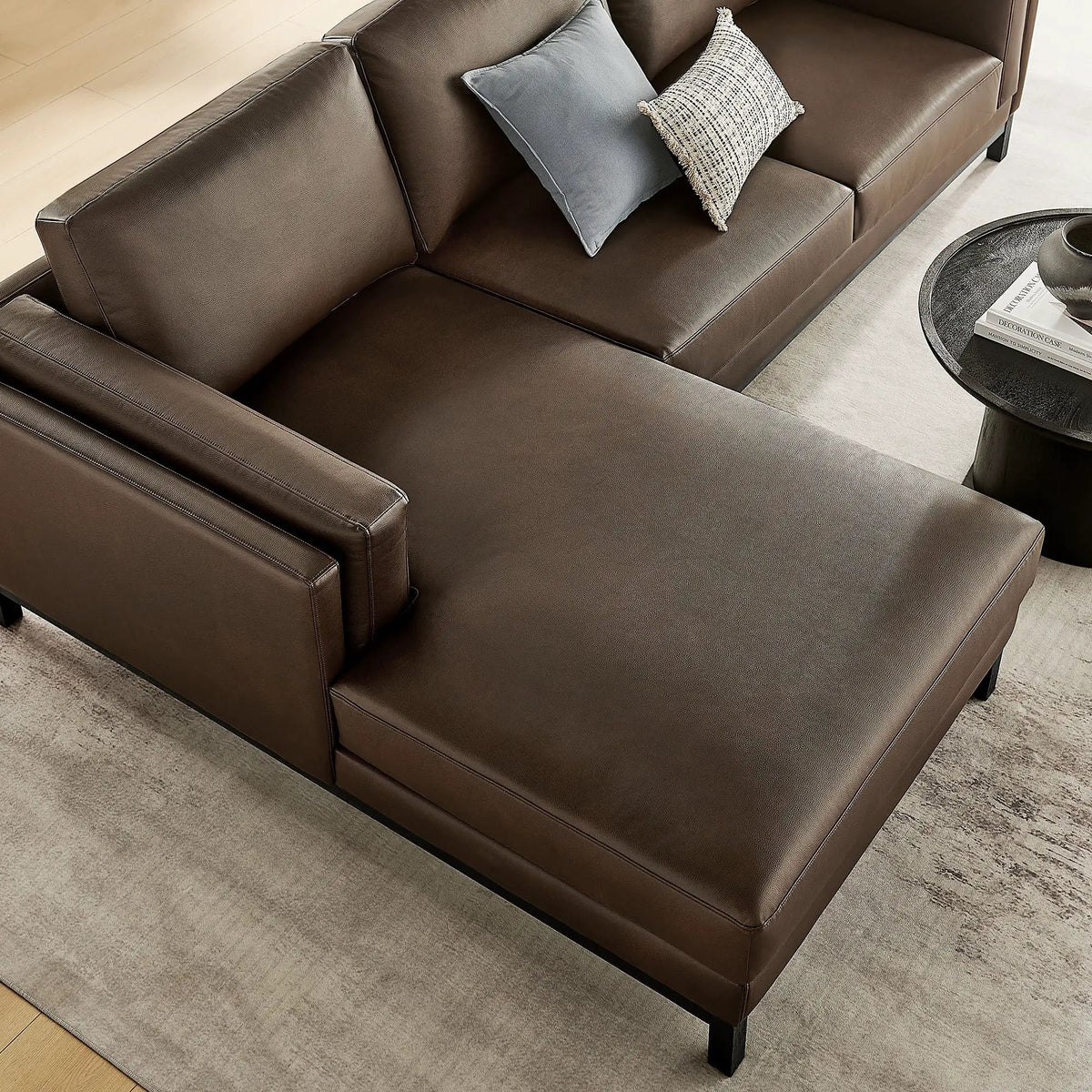 Roscoe Left-Facing Vegan Leather Sectional Sofa with Chaise by HouseOfZazla