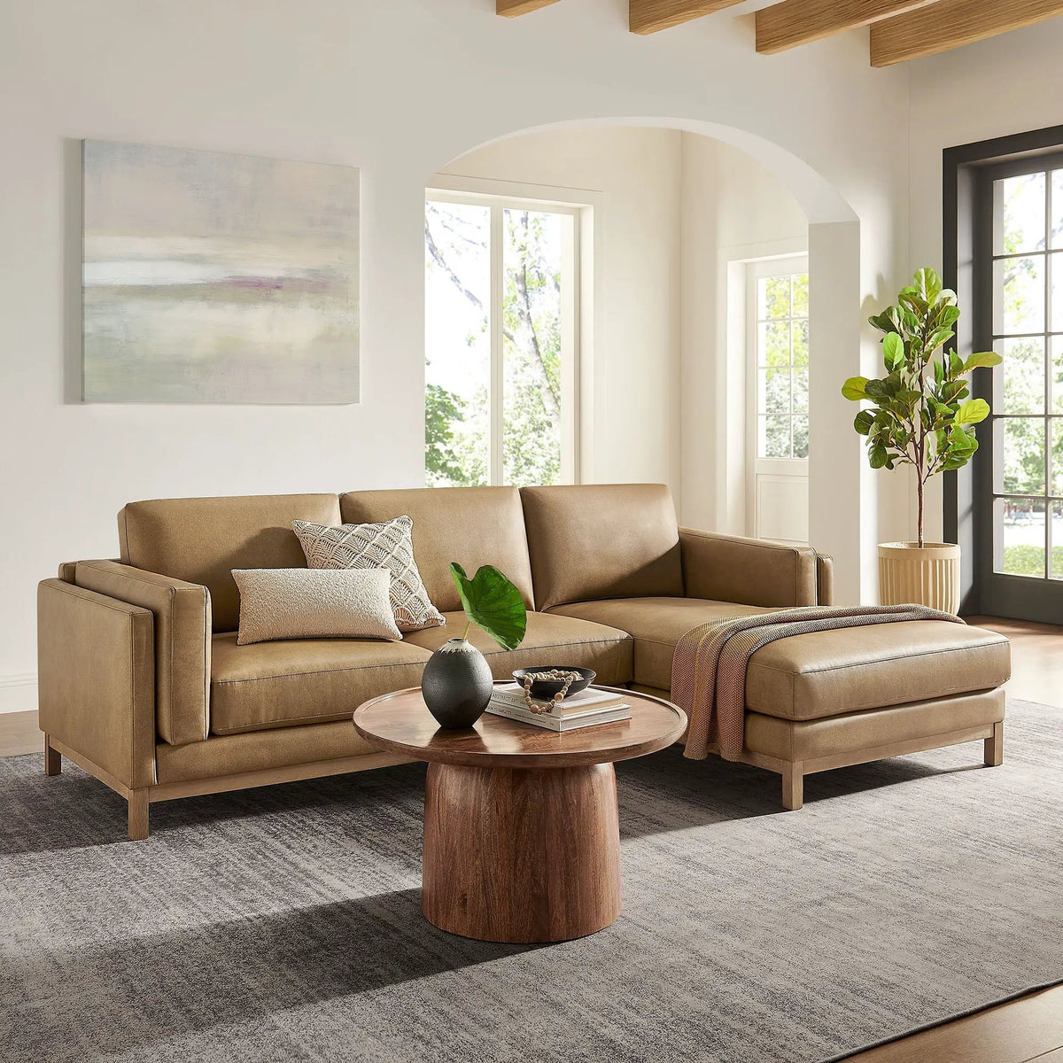 Roscoe Right-Facing Vegan Leather Sectional Sofa with Chaise by Modway by HouseOfZazla