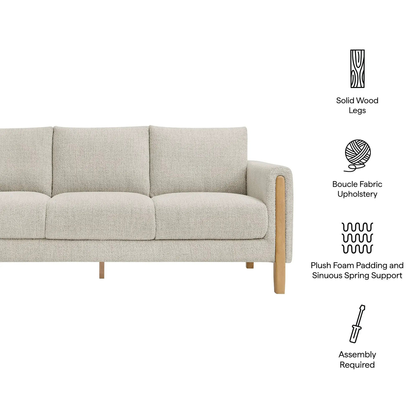 Hawken Boucle Fabric Sofa by Modway by HouseOfZazla