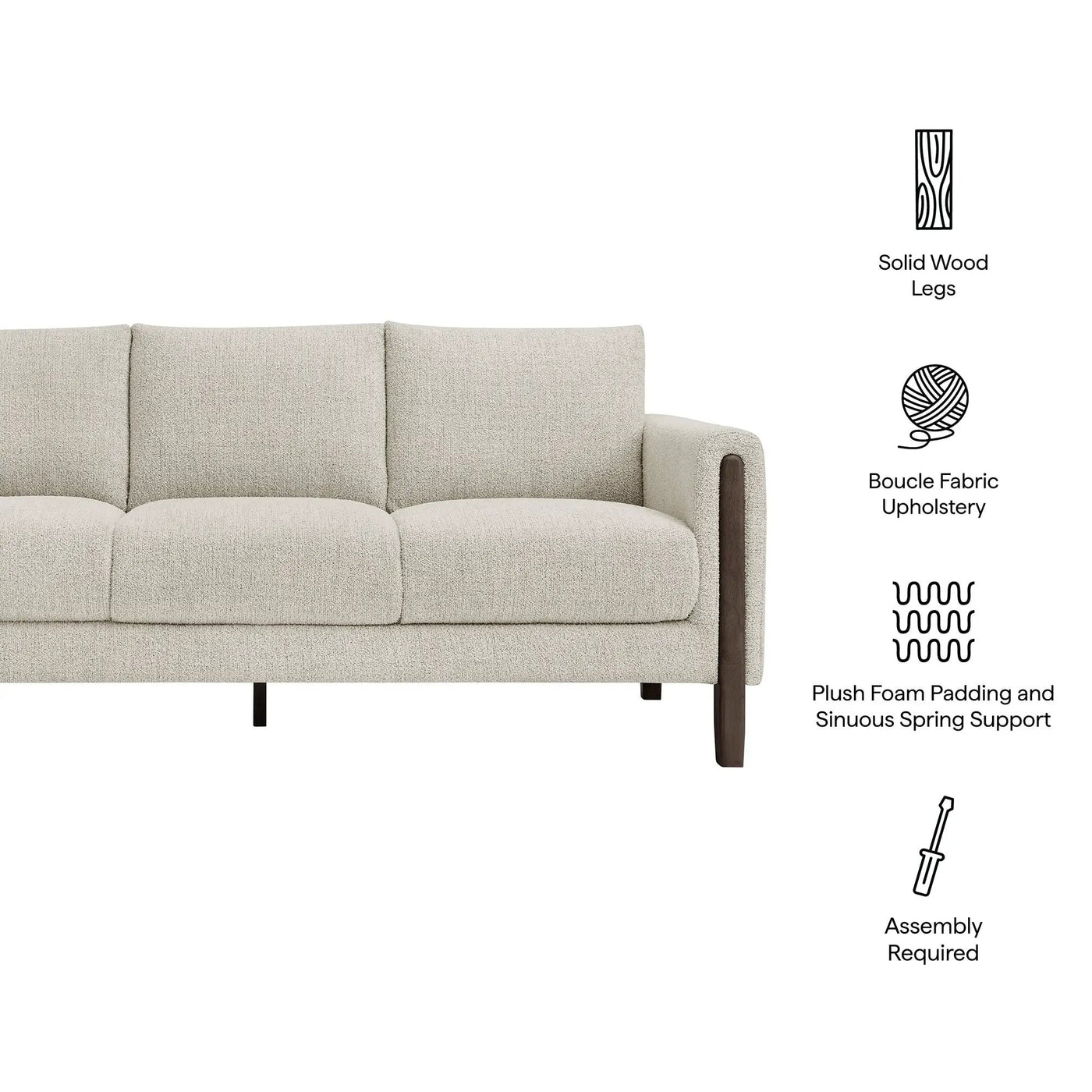 Hawken Boucle Fabric Sofa by Modway by HouseOfZazla