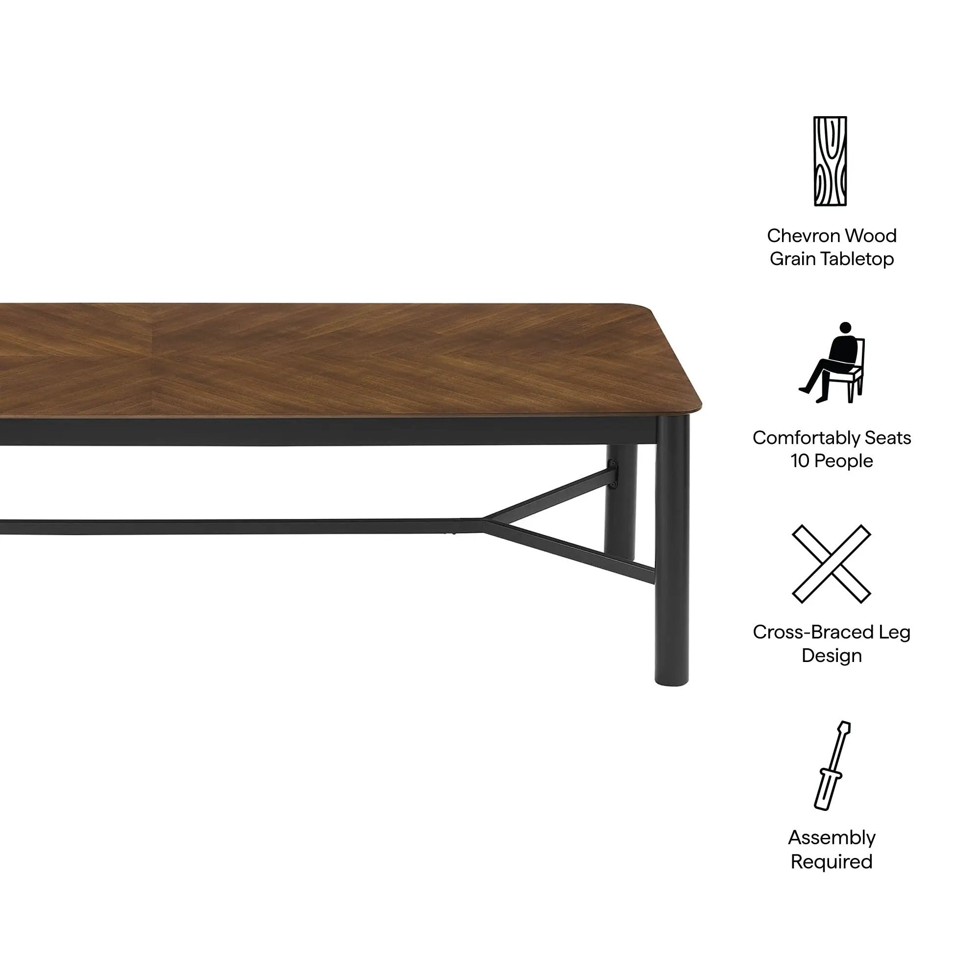 Ashlan 110" Rectangle Dining Table by Modway by HouseOfZazla