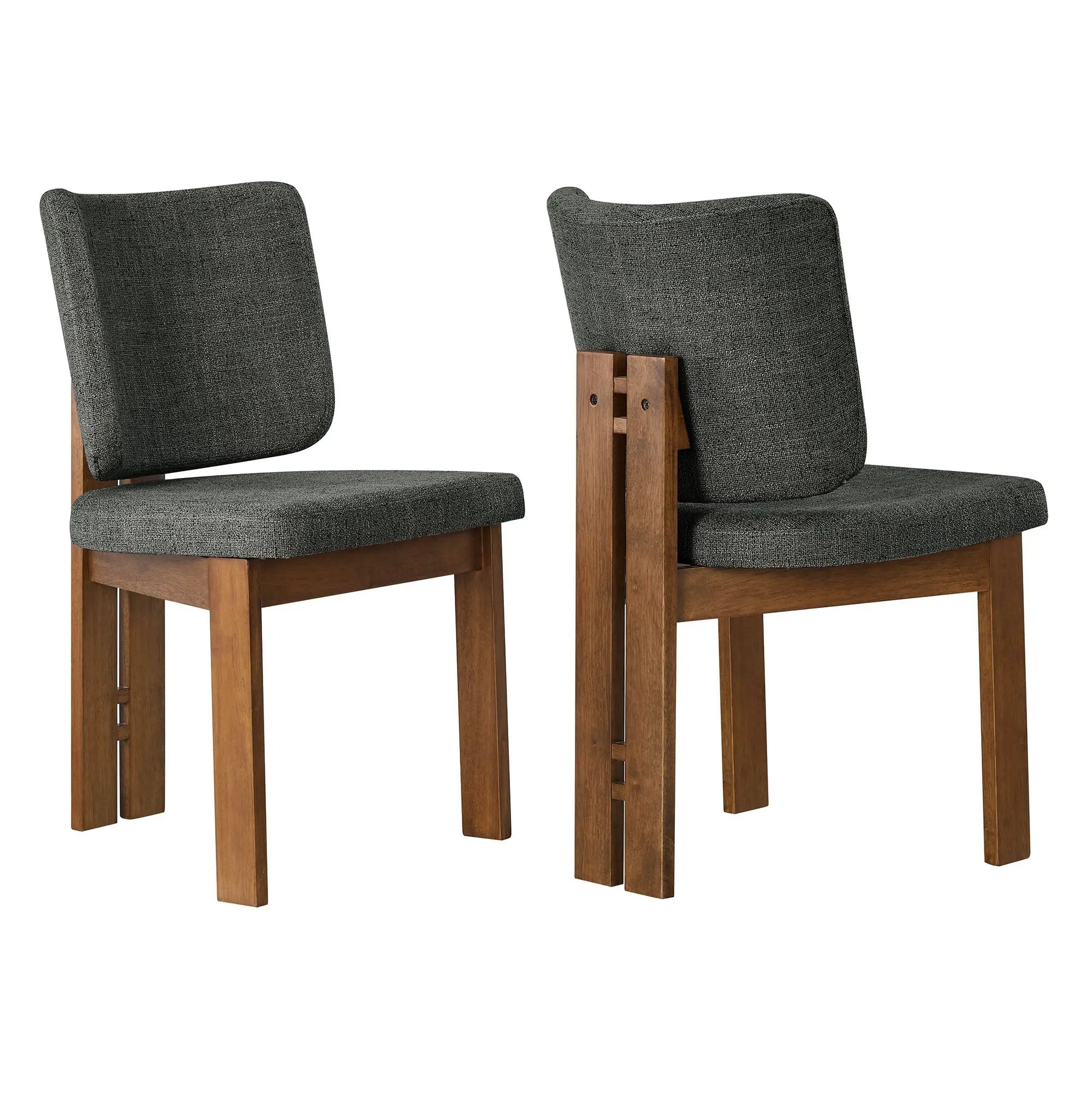 Alba Armless Upholstered Dining Chairs Set of 2 by HouseOfZazla