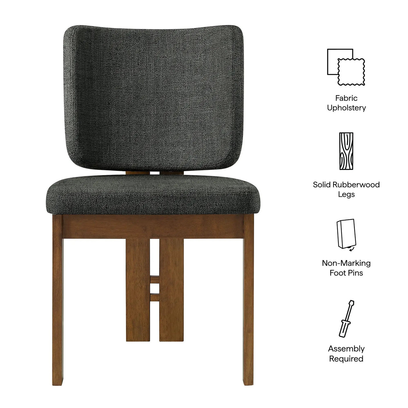 Alba Armless Upholstered Dining Chairs Set of 2 by HouseOfZazla