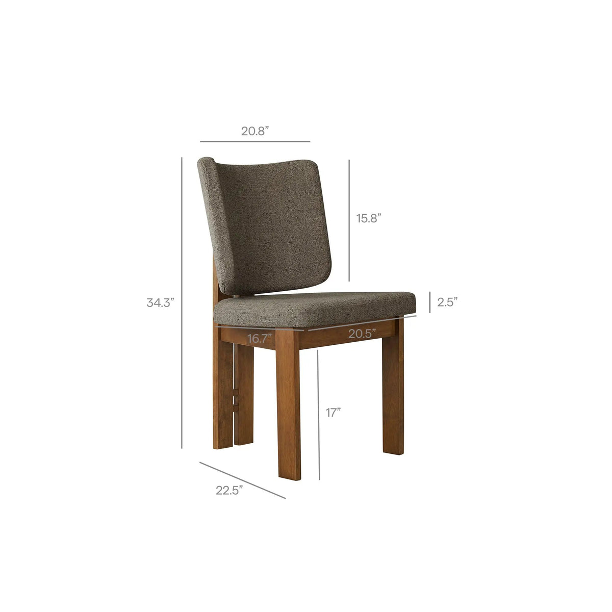 Alba Armless Upholstered Dining Chairs Set of 2 by HouseOfZazla