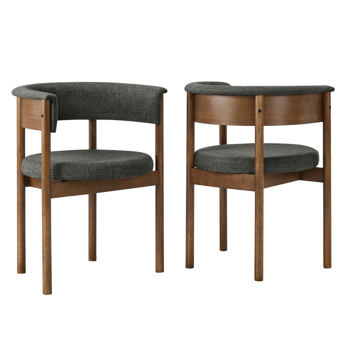 Clea Curved Upholstered Dining Chairs Set of 2 by HouseOfZazla