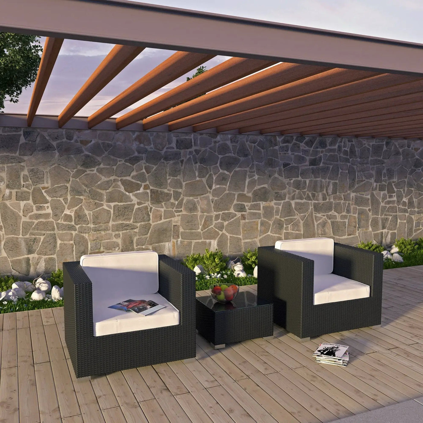 Burrow 3 Piece Outdoor Patio Sofa Set by Modway by HouseOfZazla
