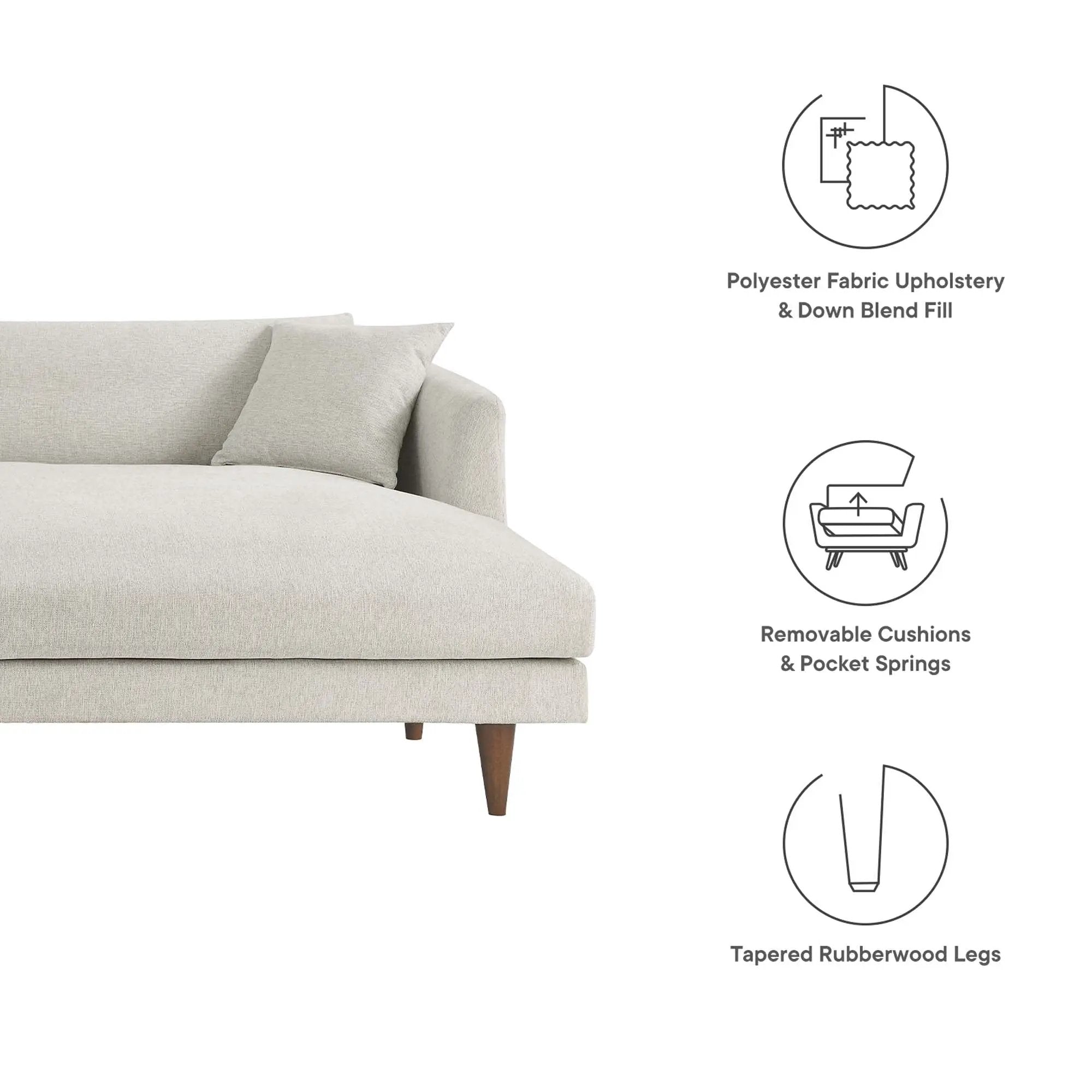 Zoya Right-Facing Down Filled Overstuffed Sectional Sofa by Modway by HouseOfZazla