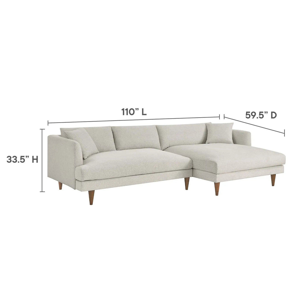 Zoya Right-Facing Down Filled Overstuffed Sectional Sofa by Modway by HouseOfZazla