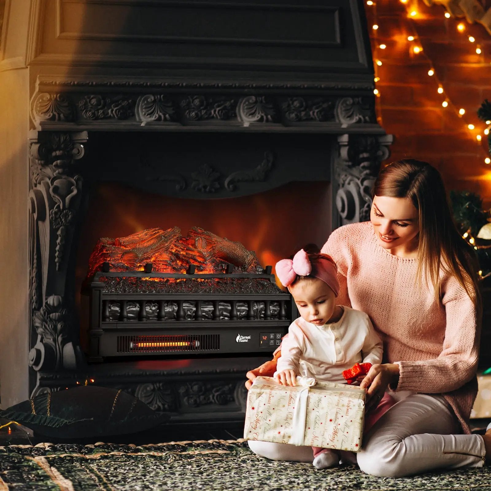 (Open) Eternal Flame EF23-LG Electric Fireplace Logs by TURBRO