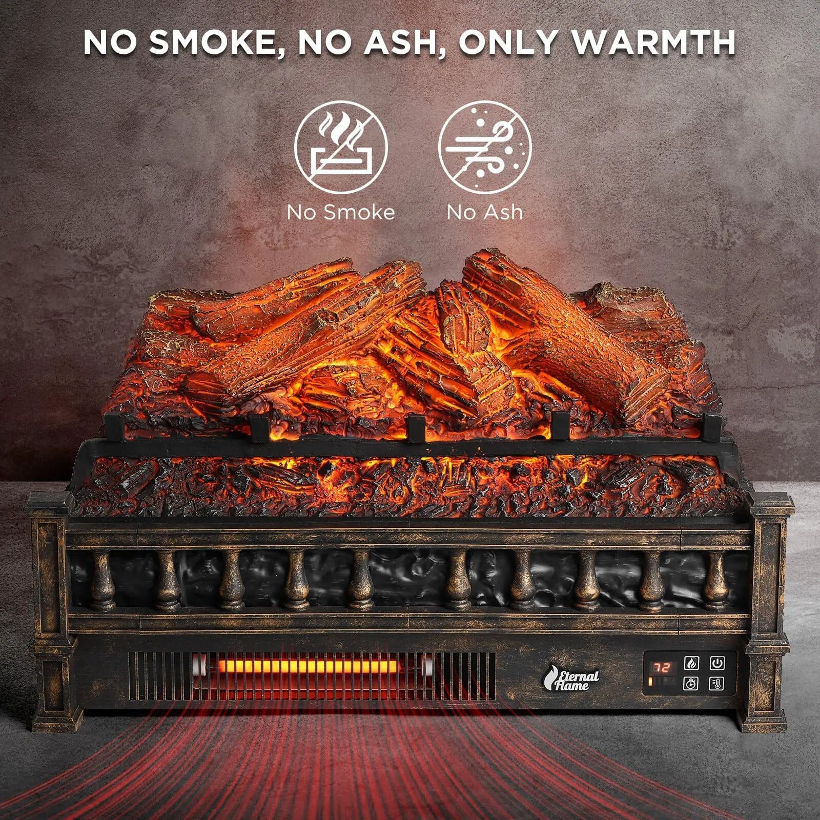 Eternal Flame EF23-LG Electric Fireplace Logs by TURBRO