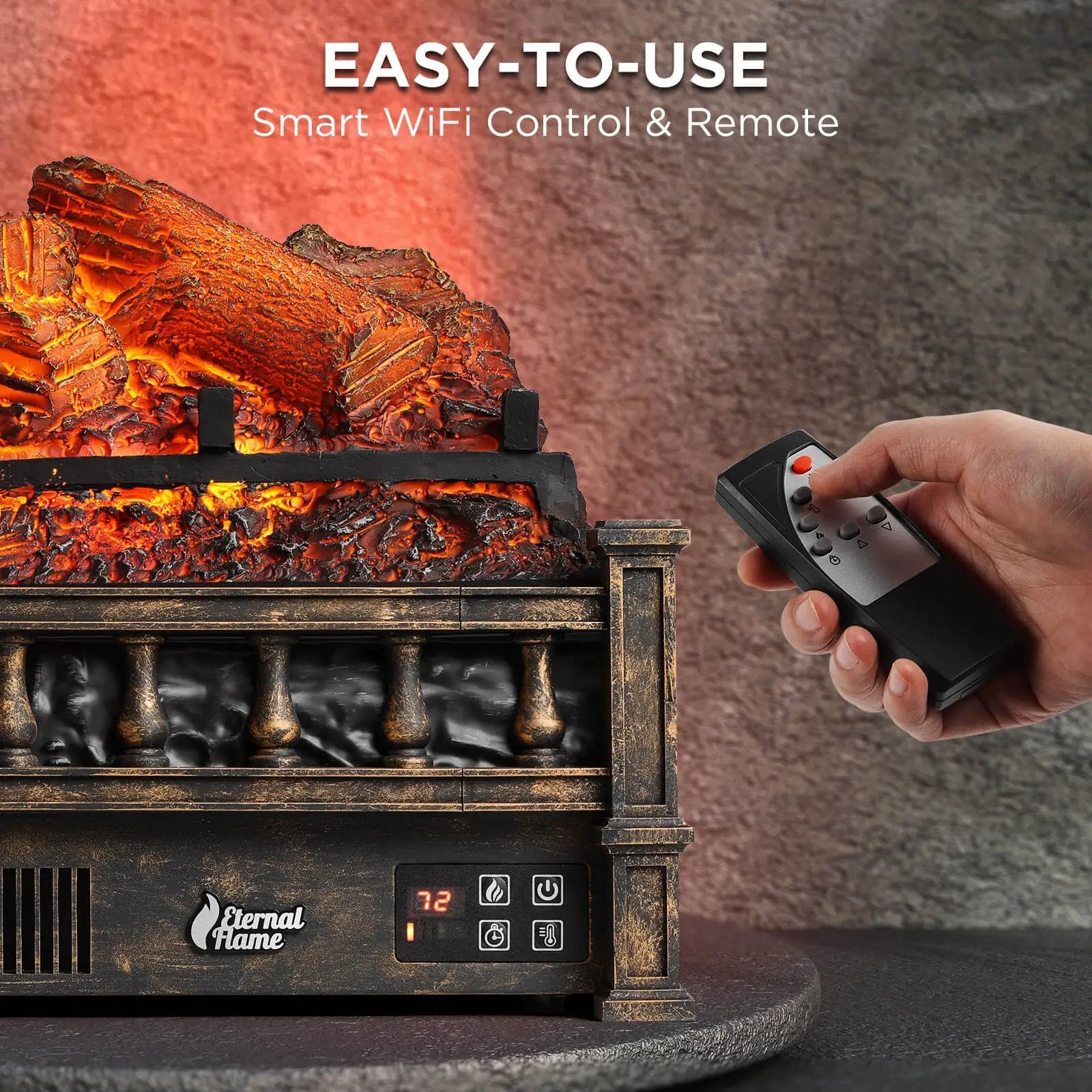 Eternal Flame EF23-LG Electric Fireplace Logs by TURBRO