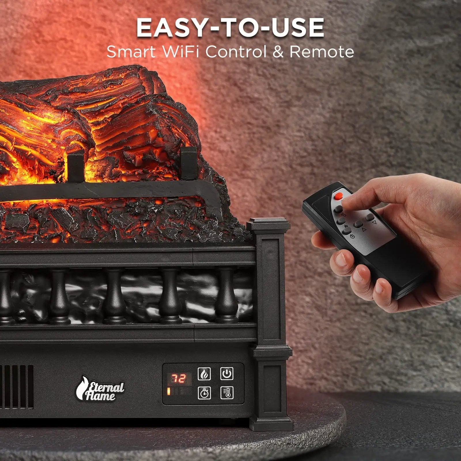 Eternal Flame EF23-PB Electric Fireplace Logs by TURBRO