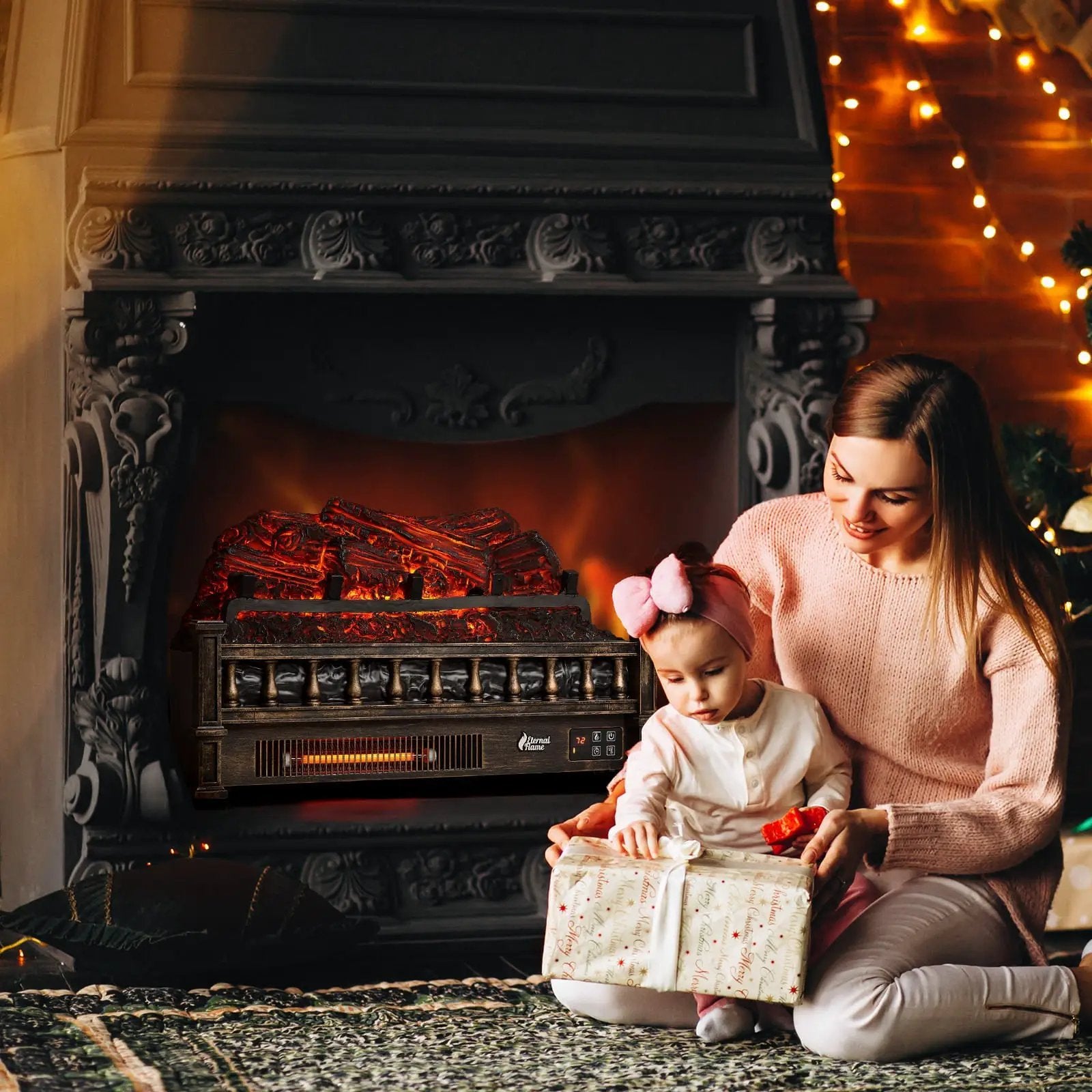 Eternal Flame EF23-PB Electric Fireplace Logs by TURBRO