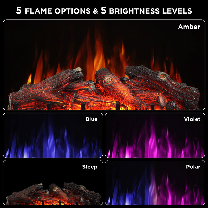 (Open Box) Eternal Flame EF26-LG Smart Electric Fireplace Logs, WiFi Enabled by TURBRO