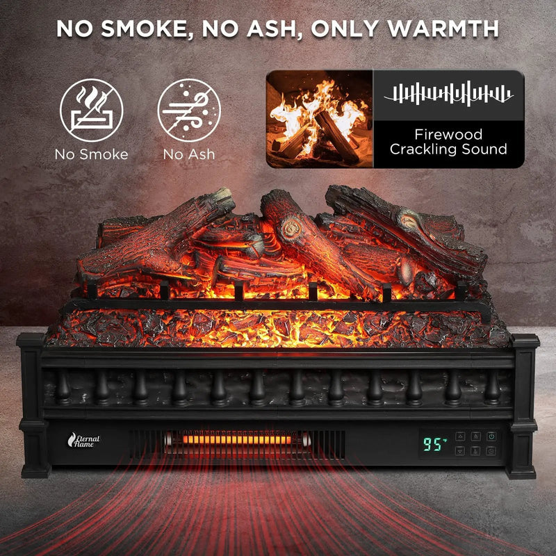 Eternal Flame EF26-LG Smart Electric Fireplace Logs, WiFi Enabled by TURBRO