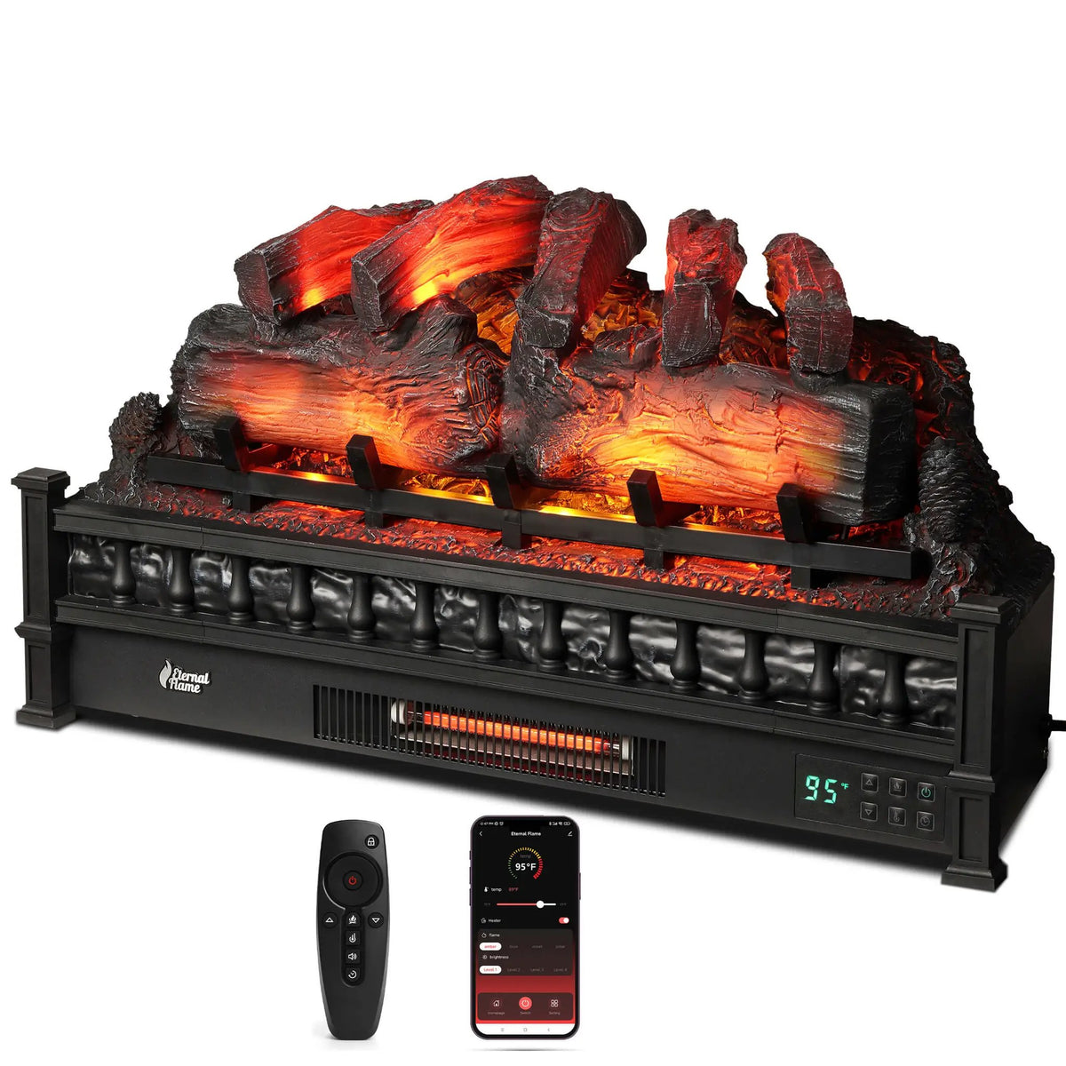 (Open Box) Eternal Flame EF30-PB Electric Fireplace Logs by TURBRO