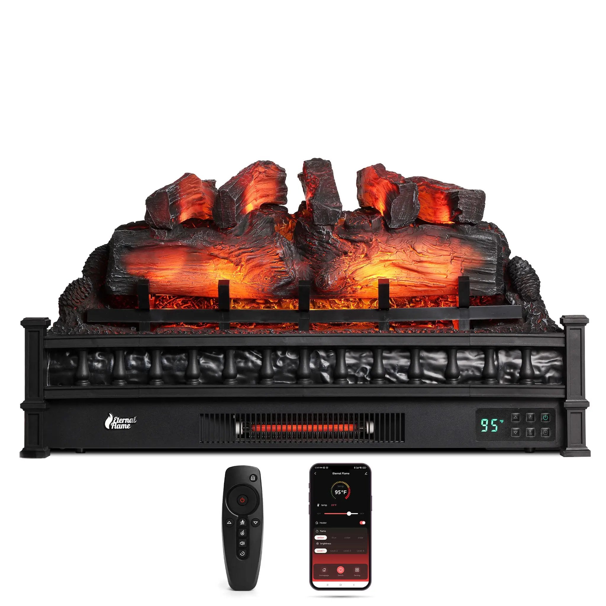 (Open Box) Eternal Flame EF30-PB Electric Fireplace Logs by TURBRO