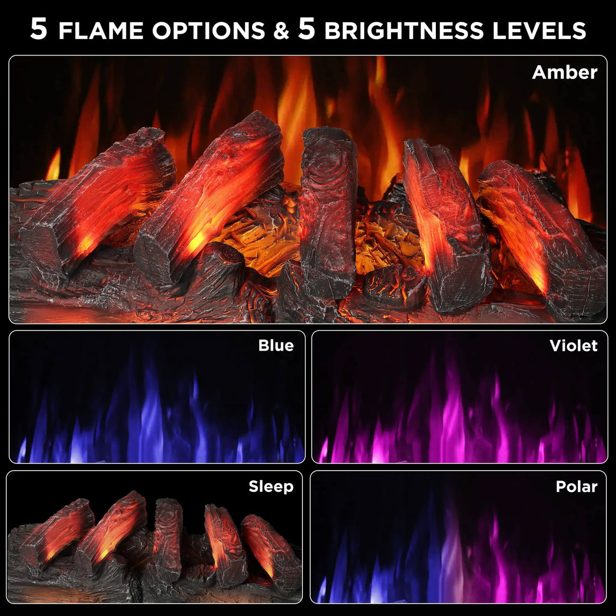 Eternal Flame EF30-PB Electric Fireplace Logs by TURBRO