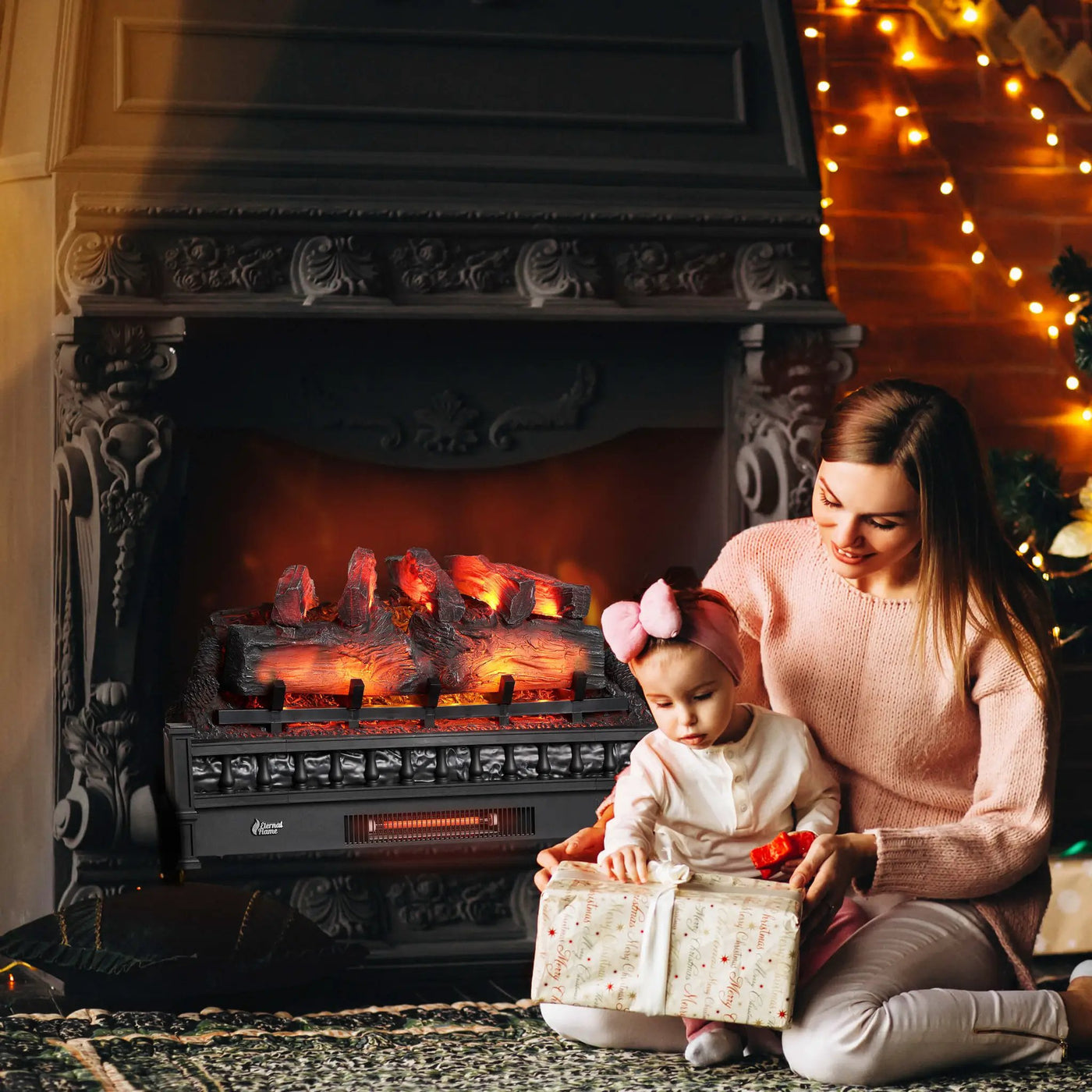 Eternal Flame EF30-PB Electric Fireplace Logs by TURBRO