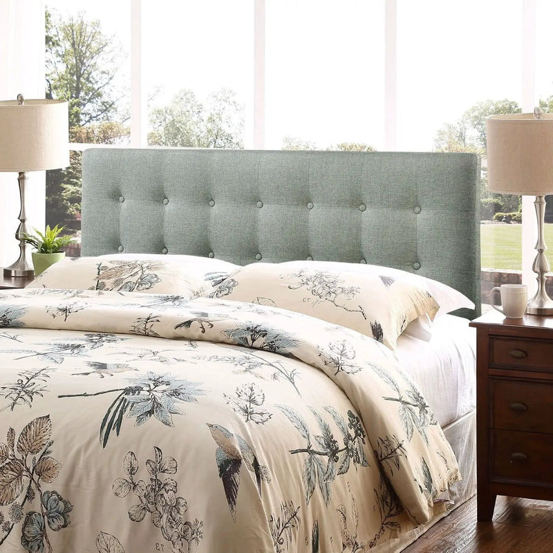 Full size Grey Fabric Button-Tufted Upholstered Headboard by HomePacific