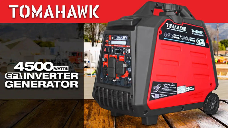 4500 Watt Inverter Generator Electronic Fuel Injection EFI Super Quiet Portable Gas Power Professional Use by Tomahawk Power