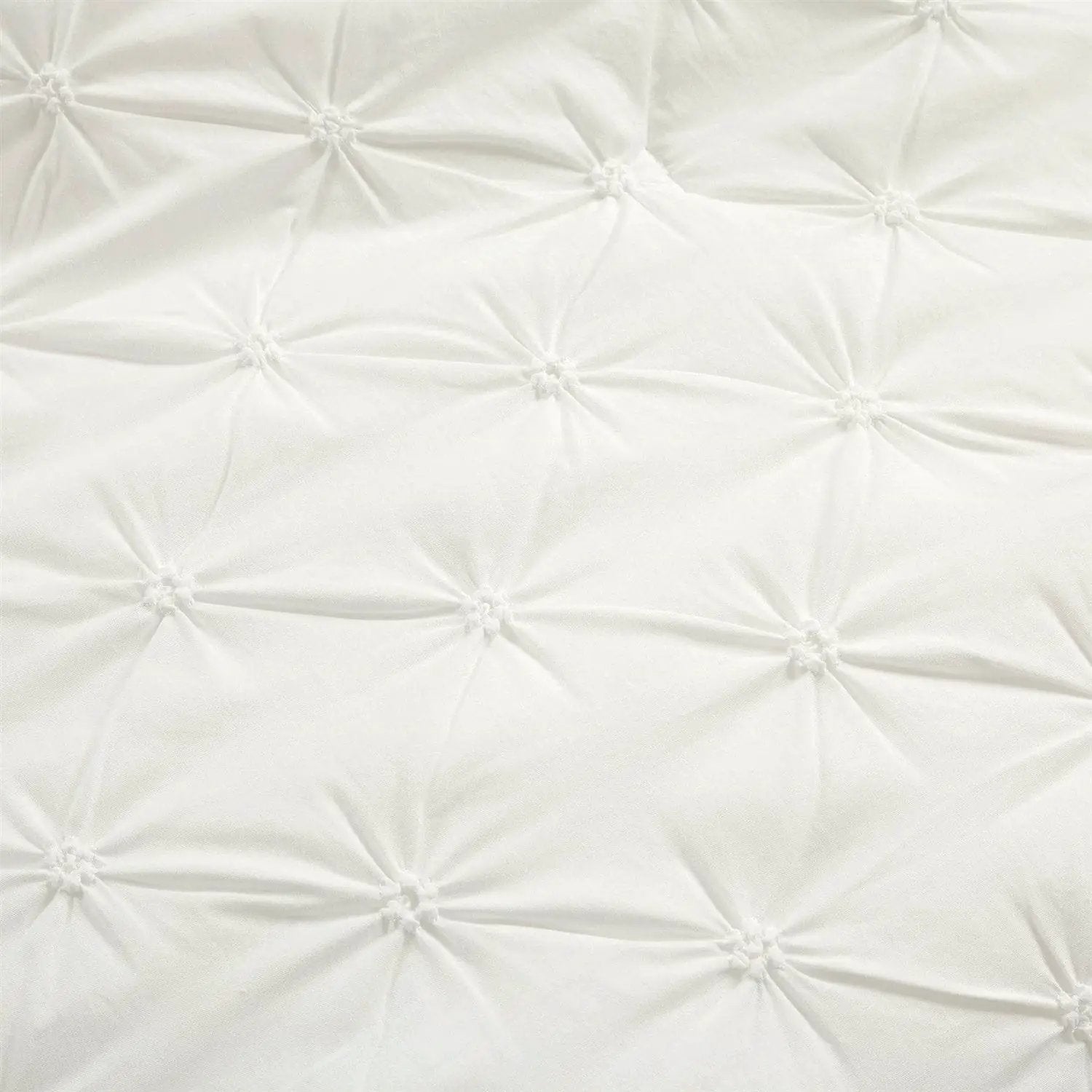 King Size Soft Pleated Cotton 3 Piece Comforter Set White by HomePacific