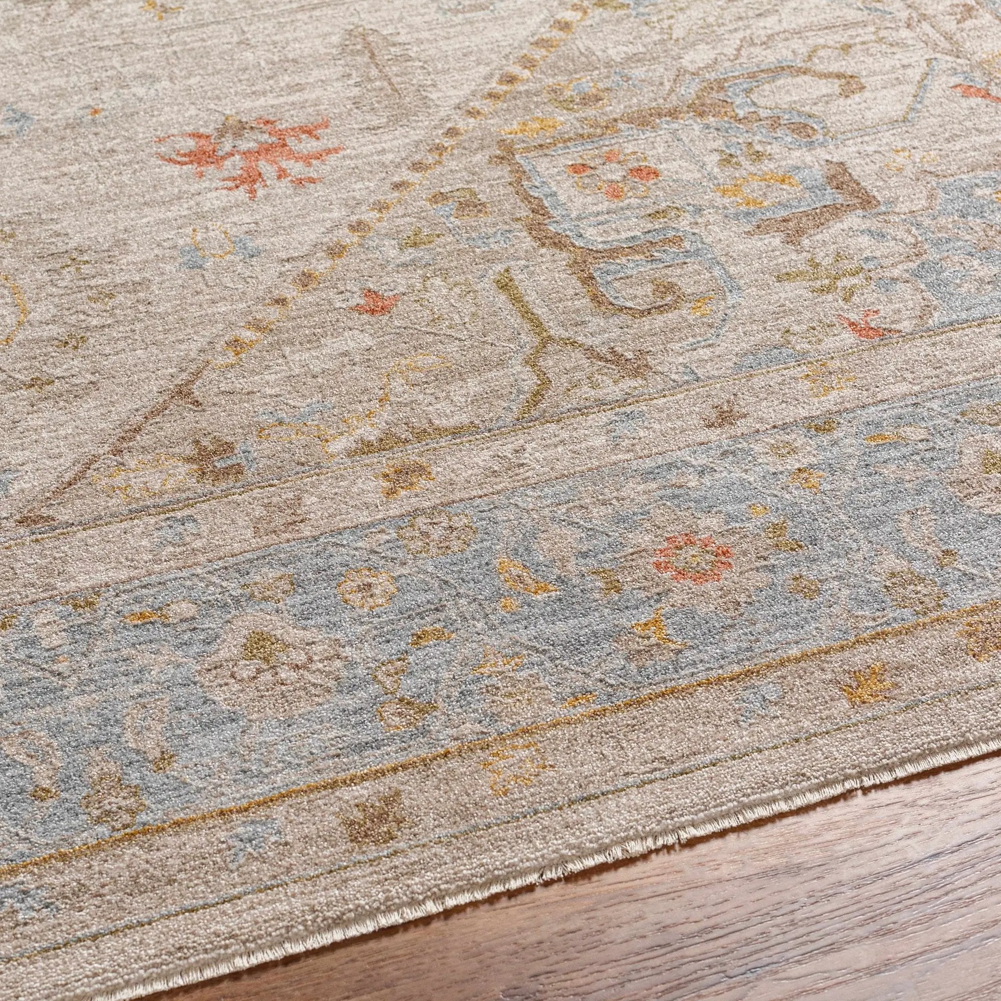 Ehan Cream Thick Luxe Oushak Rug by Boutique Rugs